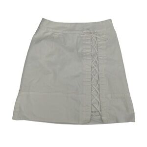 Nanette Lepore White Lace Up Lined Mini Skirt Size 25 Women’s